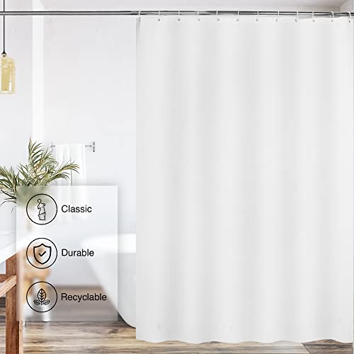 Qidordour Shower Curtain Liner, Bathroom Shower Curtains Set With Hooks, 71" X 71" Waterproof Peva Bathtub Curtain With Magnets, Bath Tub Shower Stall Curtains For Hotel, Gym, Dorm, Toilet, White #TOP2