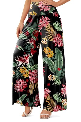 JZC Women's Palazzo Lounge Pants Casual Wide Leg Pants High Waist Flowy Toursers with Pockets