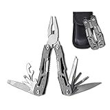 Multitool 14-in-1 mit Zange, Messer, Schraubendreher, Flaschenöffner und Nylonetui – Kompaktes...