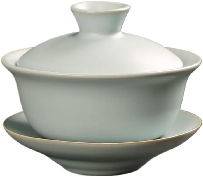 Stoneware Cover Bowl Large Pot Handmade Tea Ceramic Unglazed Sancai Set