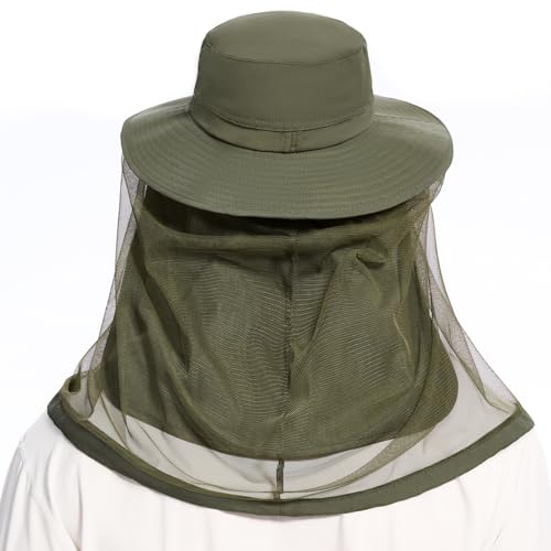 Image of BASSDASH Unisex UPF 50+ Mosquito Net Hat with Neck Flap FH17