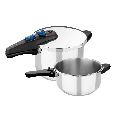 MONIX Veloce | Duo-Set mit 4 und 6 Liter Schnellkochtöpfen, Silber