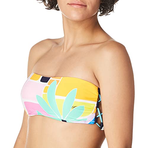 Trina Turk Women's Standard Bandeau Hipster Bikini Swimsuit Top, Orange//Mosaic Sunrise, 8 Trina Turk Women's Standard Bandeau Hipster Bikini Swimsuit Top, Orange//Mosaic Sunrise, 8