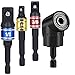 105Â°Right Angle Drill Bit Adapter Attachment,3Pcs Impact Socket Adapter Set,Impact Driver Adapter,Hex Shank Impact Driver Socket Adapter, Socket to Drill Adapter 1/4
