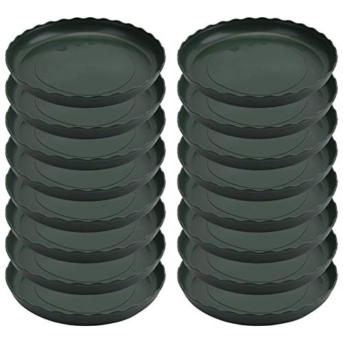 Yopay 24 Pack Plant Saucer, Plastic Plant Saucer Drip Trays, Flower Pot Set for Indoor Outdoor Garden, 6Inch/ 8Inch/ 10Inch/ 12Inch Flower Pot Saucer, Green