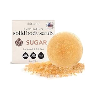 Kitsch Exfoliating Sugar Body Scrub Bar - Soap Bar for Smooth, Hydrated & Glowing Skin | Made in US | Natural Exfoliating Bar Soap for Men & Women with Sugar Scent | Sulfate Free & Paraben Free, 4 oz 1 41Rd4S4AdDL. SS300