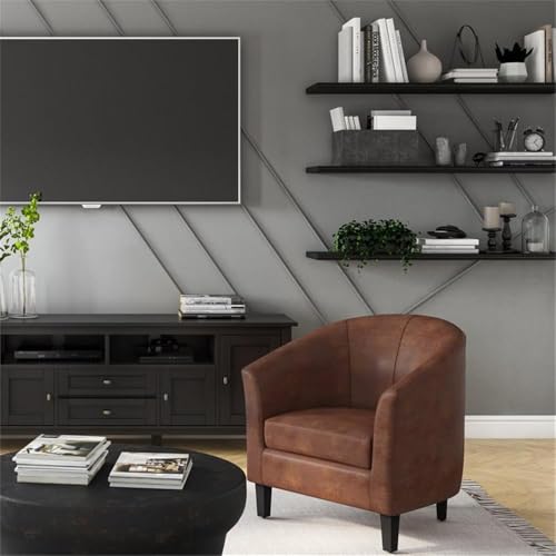 Sillón contemporáneo piel sintética marrón miniatura 2