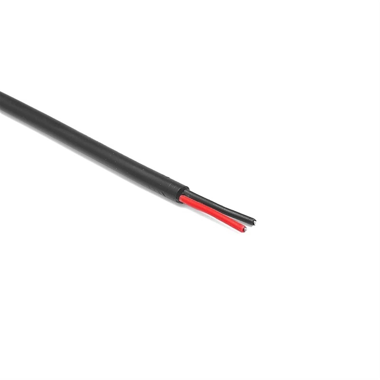 Cable de extensión de luz LED for jardín de 2 pines, cable eléctrico negro con aislamiento térmico de 300V, 3A, 20AWG, for lámparas de automóviles y bicicletas Conectores(Negro,30 Meters)
