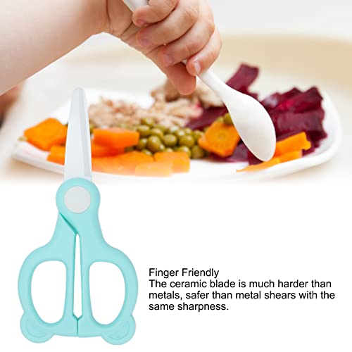 Baby Food Supplement Scissors Baby Food Ceramic Scissors Safety Ceramic Baby Scissors (Green) #TOP1