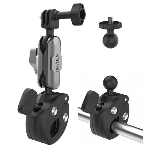 NEOSOU Abrazadera de metal para manillar de motocicleta, accesorios para GoPro 13 12 11 10 9 8 Insta360 X4 X3 Ace Pro 2 DJI Action 5 Pro Action 4 3 DJI Pocket 3