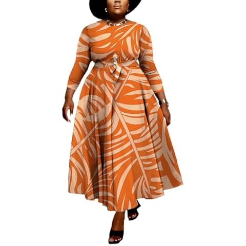 BFFBABY Plus Size Dress A Line Dresses for Women Fall Long Dresses with Sleeve Casual Belted Cover