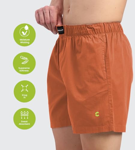 Image of Freecultr Cotton Boxer Shorts for Men Dual Pockets Moisture Wicking Microfibre | Regular Fit | Breathable & Comfortable Half Short Pants Ultrasoft Waistband