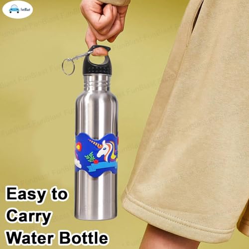 Image of FunBlast Stainless Steel Water Bottles for Kids - Leak Proof Water Bottle, School Water Bottle for Boys, Traveling Water Bottle, Unicorn Waters Bottle for Kids & Adult - 1000 ML