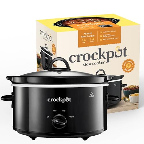 Pot Slow Cooker 3.7L - Programmable Countdown Timer - Removable Stoneware Ceramic Bowl - Pot And Removable Lid Are Dishwasher-Safe For Easy Cleaning - 3 Heat Settings - Low High And Keep-Warm