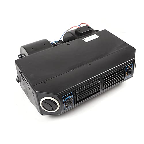 12V A/C Underdash Evaporator Compressor, 3 Speed Blower Switch with Mounting Brackets and Drain Hose, 32 Pass 4 Way Coil Air Conditioner for Classic Cars, Motorhomes, and Heavy Equipment
