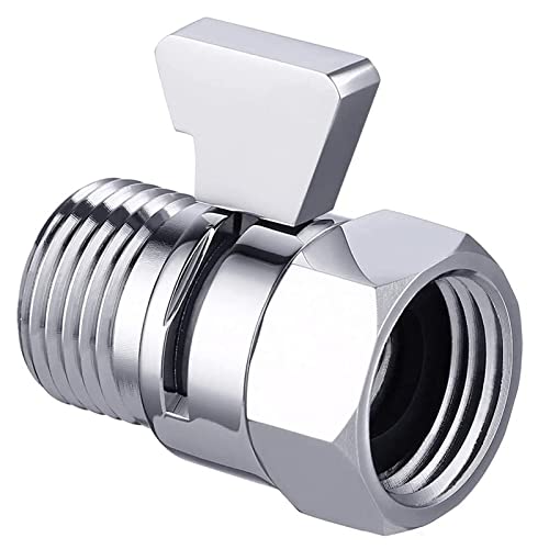 Vanne d'arrêt 1/2, Valve de Pommeau de Douche, Vanne d'arrêt de Pommeau de Douche, avec Interrupteur de Réglage à 90°, convient aux Bras de Douche, Robinets d'arrêt de Douche à Main