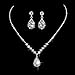 JAKAWIN Bride Silver Bridal Necklace Earrings Set Crystal Wedding Jewelry Set Rhinestone Choker Necklace for Women (Set of 3) (NK144-3) (1 Silver)