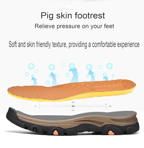 Men's Retro Leather Outdoor Loafers Classic Hand Sewn Anti Slip Hiking Shoes Comfortable and Breathable Driving Business Shoes4