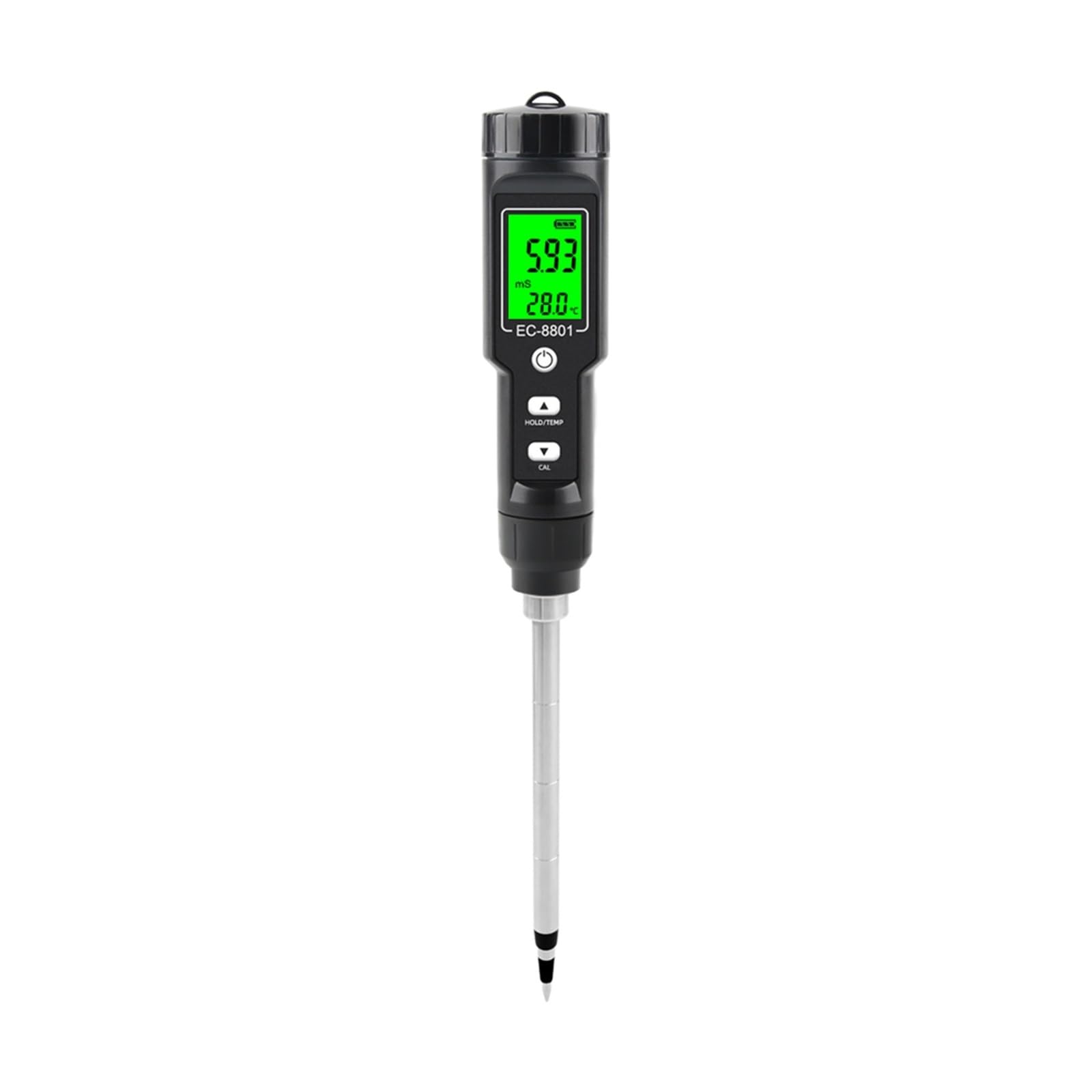 Digital Moisture Tester, Digital EC/Temp Soil Tester 0.00~10.00mS/cm Conductivity Meter Sensor Earth Analyzer with ATC Planting Garden Outdoor(EC-8801A)