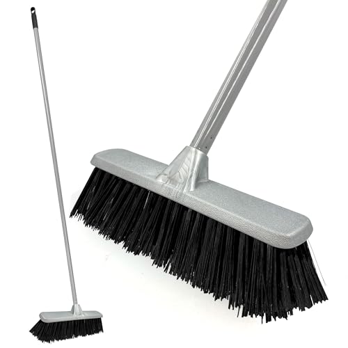 Sweeping Brush Indoor - Durable Floor Brush Indoor Broom with Durable Bristle Broom, Laminate Floor Brush Brooms with Strong Handle, Indoor Broom Indoor Brush Kitchen Broom (Hard Bristle Broom)