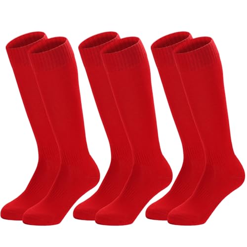 3 Pairs Kids Youth Baseball Socks Cushioned Soccer Football Softball Socks for Boys Girls