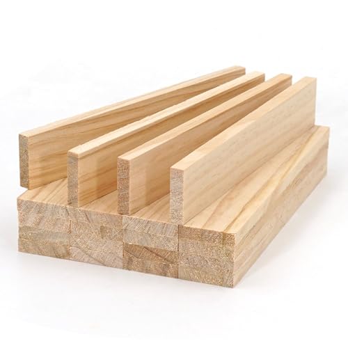 Wood Strips Slats for Wall, Square Wooden Dowels for Crafts 1/4