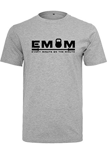 T-shirt de sport pour homme EMOM Fitness finitions premium gris L