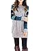 OUGES Women's Long Sleeve Round Neck Patchwork Casual Shirt Tops