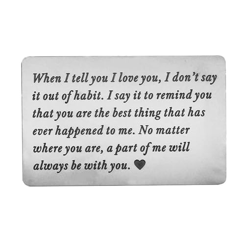 Stainless Steel Engraved Wallet Insert Personalized Love Note Keepsake For Men Boyfriend Husband Gifts