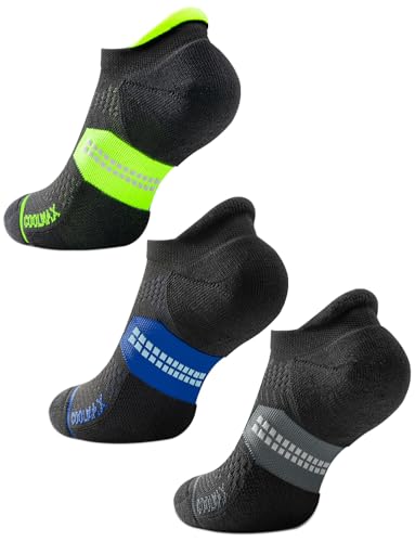 Juclise Calcetines de compresión para correr Bamboo invisibles Coolmax que absorben (FR/ES, Números, 47, 51, Regular, Regular, Negro mixto)