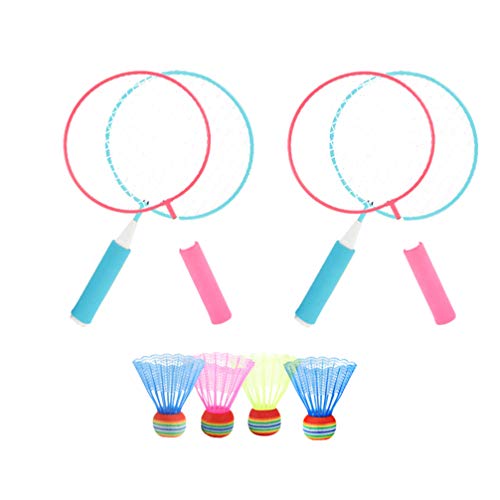 LIOOBO 8pcs Kids Badminton Set Playing Badminton Rackets and Balls Sports Badminton Game