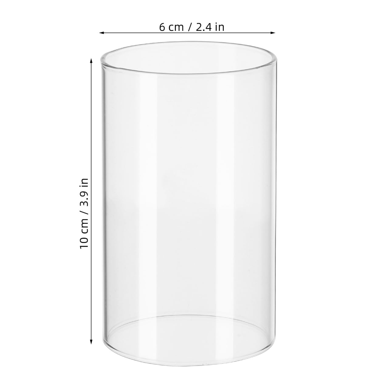 Ciieeo Lot de 4 abat-jours cylindriques en verre transparent à extrémité ouverte pour cire parfumée