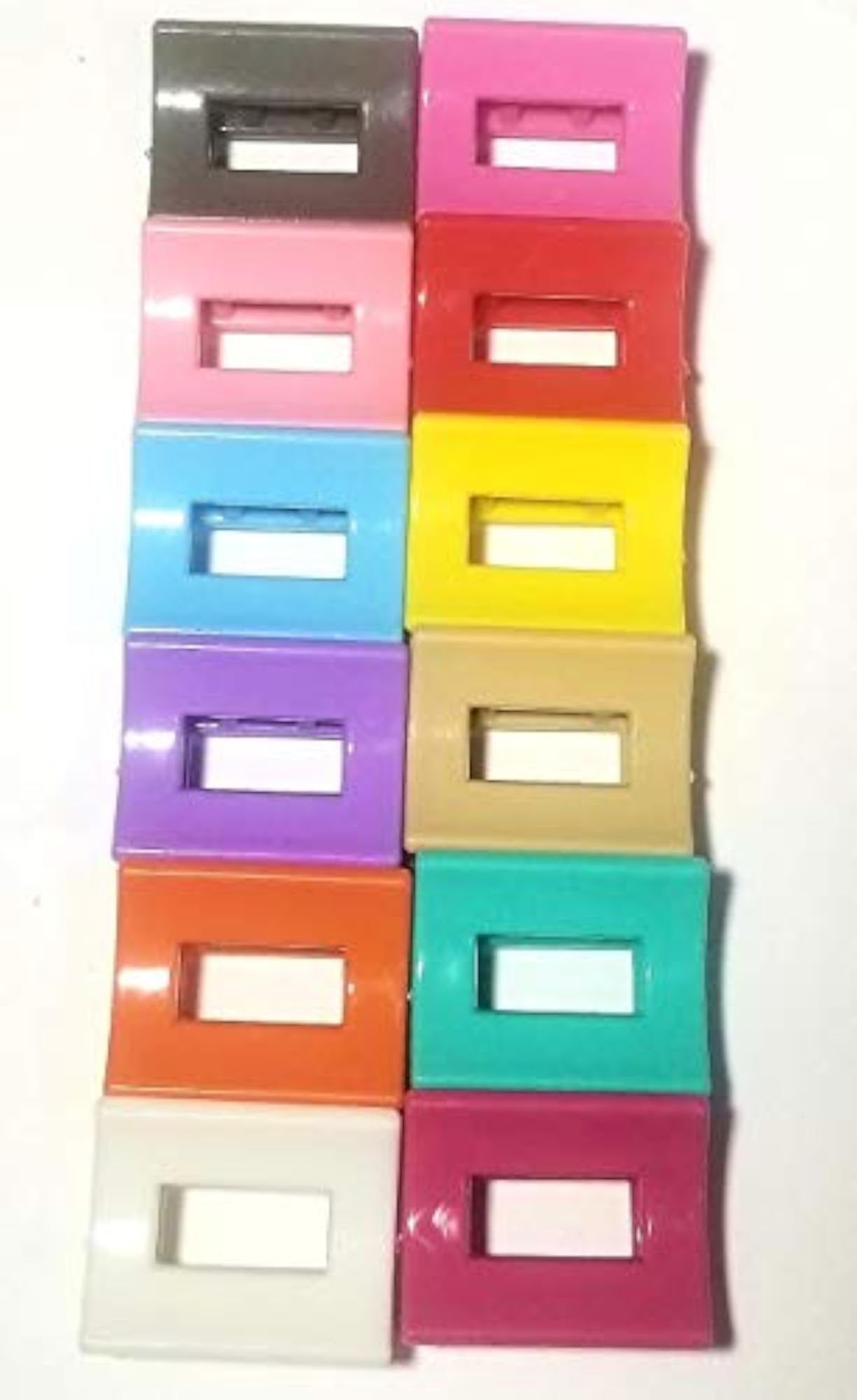 Multicolor Plastic Hair Clutcher/Claw Clip Pack of 12 for Women & Girls