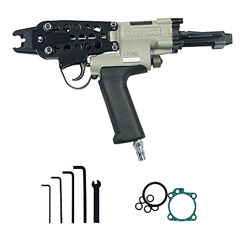 Black Friday 🔥 WOODPECKER C-7CA 15 Guage Pneumatic Hog Ring Gun, 4.8mm Closure Diameter, 3/4-Inch Crown Hog Ring Staples, Air Hog Ring Plier Tool Power C Ring Gun for Fencing, Cages Making Buy 1 get 1 🔥 WOODPECKER C-7CA 15 Guage Pneumatic Hog Ring Gun, 4.8mm Closure Diameter, 3/4-Inch Crown Hog Ring Staples, Air Hog Ring Plier Tool Power C Ring Gun for Fencing, Cages Making
