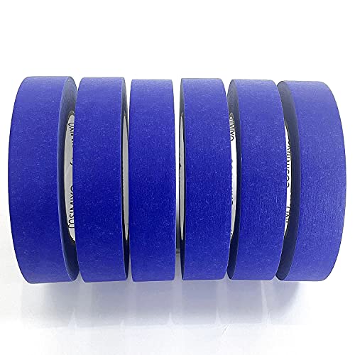 Cosimixo Blue Original Multi-Surface Painter's Tape,0.94 Inches X 60 Yards 6 Rolls Residue Free Wall Painting Blue Masking Tape With Sharp Lines #TOP1