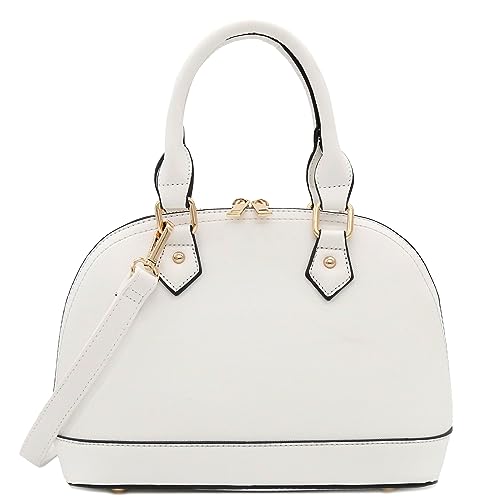 Bolsa clássica Saffiano com zíper, Branco, One Size