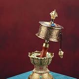 Tybetańskie koło modlitewne, ręczna miniatura buddyjska ze zwojem, działający szum, 25 cm x 8 cm, 1 sztuka