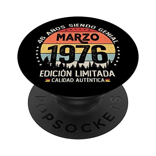 Regalo 46 años Cumpleaños Hombre Mujer - Marzo 1976 PopSockets PopGrip Intercambiable