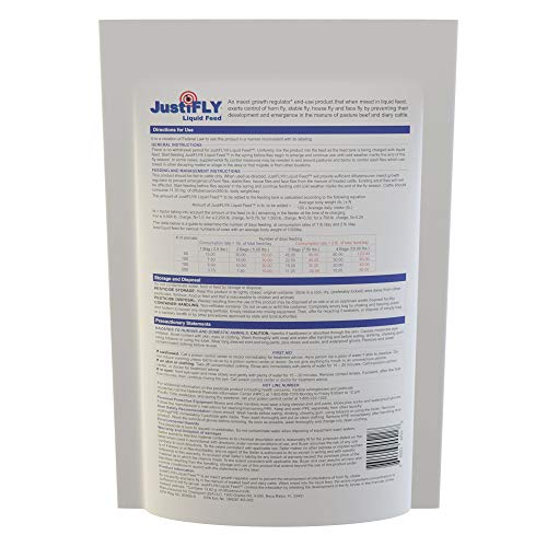 JustiFLY Liquid Feed Cattle Fly Control, 2.5 lb | Controls All Four Fly Species That Affect Cattle. The Perfect Addition to Liquid Feed