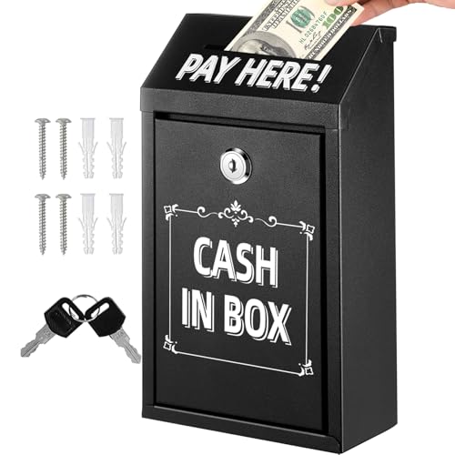 Idealmuzik 2 Schwarze Metall-Geldkassette mit Schloss