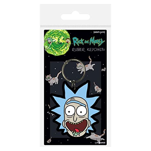 Photo de Rick and Morty – Porte-clés en caoutchouc multicolore, 4,5 x 6 cm
