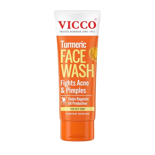 Image of Vicco Turmeric Face Wash I Ayurvedic Turmeric Face Wash I Controls Oil I Fights Pimple & Acne Causing Germs & Revitalises Skin I Healthy, Even Glow I 50gm | Pack of 1