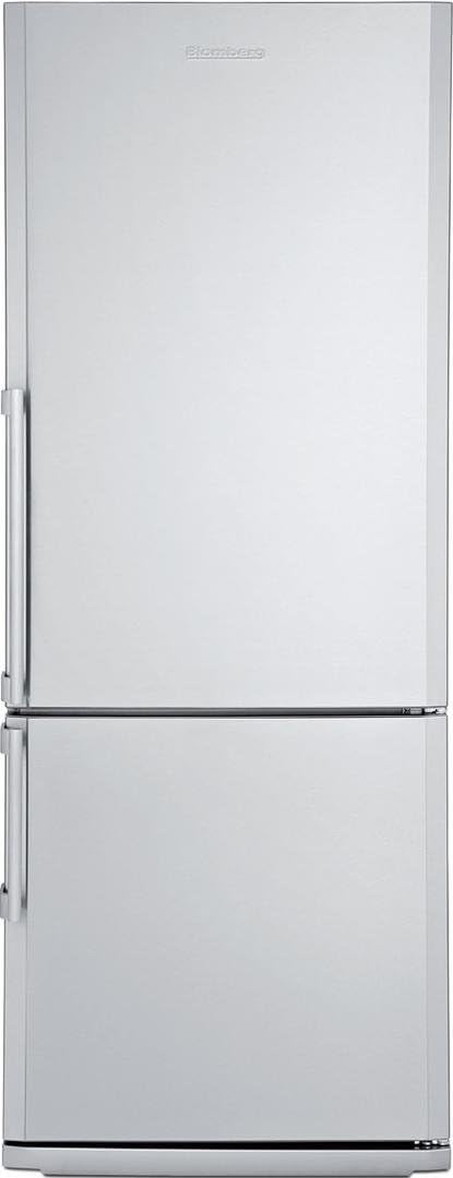 Blomberg BRFB1452SSN 28" 13.8 cu.ft. capacity Bottom Freezer Refrigerator With Chrome Coated Wine Rack Bottle Holder Three Safety Glass Shelves Four Door Racks Reversible Door and In Stainless Steel