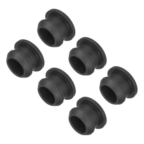 Image of MECCANIXITY Silicone Snap in Locking Hole Plugs,Rubber Panel Seal Cover Flush Type Panel Round for Kitchen Rubber Bulkheads Waterproof Sealing Plugs 11.5mm /0.45 Inch Diameter Black,Pack of 6