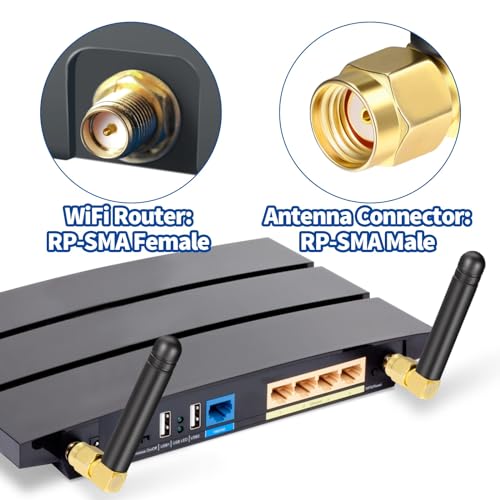 Bingfu Mini WiFi Antenna Aerial 2.4GHz 5GHz 2dBi MIMO Antenna with Right-angle RP-SMA Male Connector 2-Pack for WiFi Router Network Card USB Adapter Video Surveillance Monitor - Image 5
