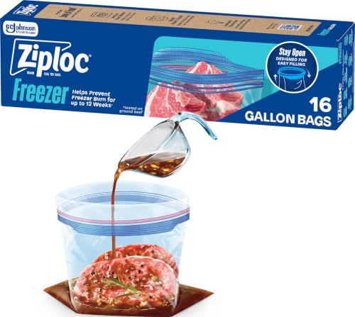 Ziploc Gallon Food Storage Freezer Bags, Stand-Up Bottom, Easy to Fill, 16 Count - image 1