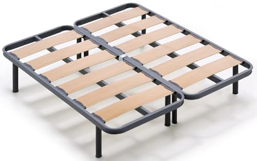 habithor - Somier Reforzado con Láminas de 170 mm y Estructura de Acero 40x30 mm con Patas Cilíndricas Incluidas | Medida: 180x190 cm | Refuerzo Central | Fabricación Española