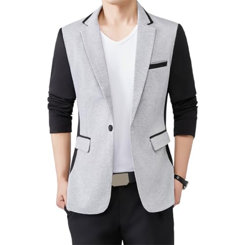Mens Casual One Button Blazer Jackets Lightweight Business Suit Jacket
