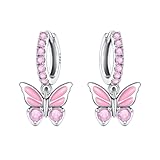 Material de alta calidad: estos pendientes de plata de ley 925 y zirconia son antiincrustantes, hipoalergénicos, sin níquel y seguros para pieles sensibles. Los pendientes son delicados, brillantes, puros y adorables. Los pendientes de plata 925 para mujer brillan en la luz y brillan