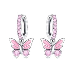 Silver,0.87inch-Pink Butterfly
